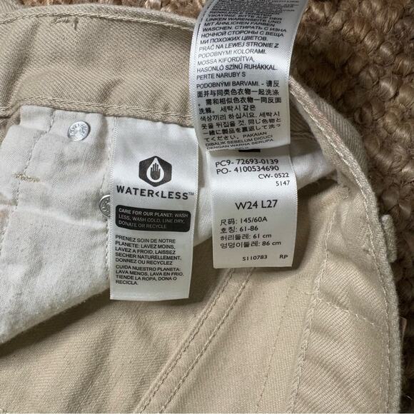 Levi's Women’s Ribcage Straight Ankle Two-toned Cream Tan Jeans Size 24 - Picture 9 of 10